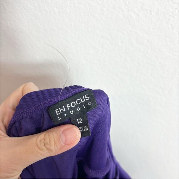 ENFOCUS STUDIO PURPLE WOMEN V-NECK MINI DRESS SIZE 12 NEW WITH TAGS - Picture 3 of 7